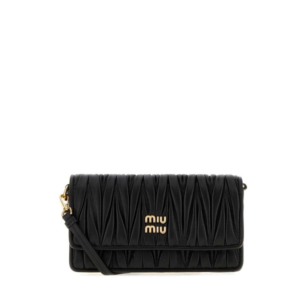 Miu Miu Women Black Nappa Leather Mini Crossbody Bag